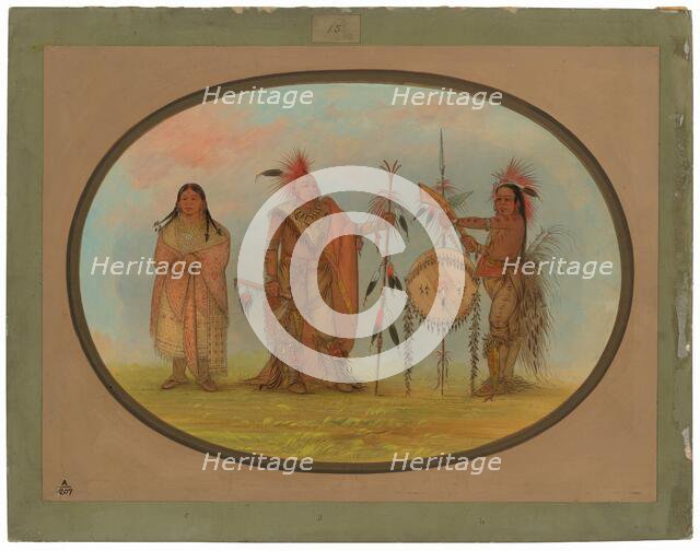 Two Saukie Chiefs and a Woman, 1861/1869. Creator: George Catlin.
