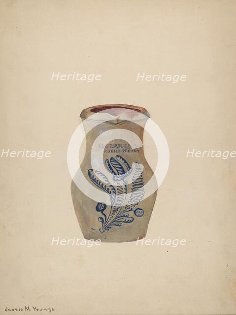 Water Pitcher, c. 1940. Creator: Jessie M Youngs.