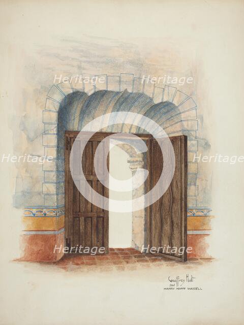 Reconstruction of Interior, 1937. Creators: Geoffrey Holt, Harry Mann Waddell.