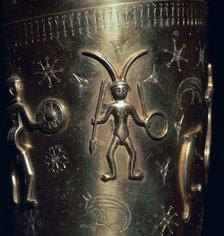 Detail of a copy of a Celtic gold drinking horn, 3rd century. Artist: Unknown