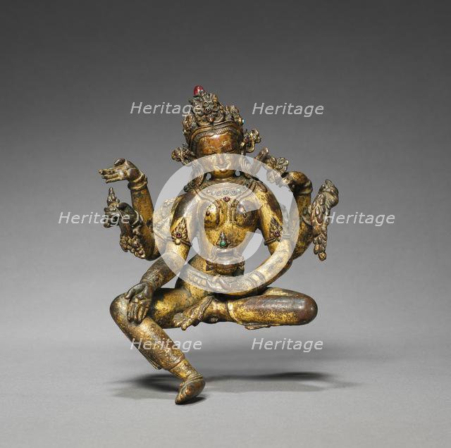 Vasudhara, Goddess of Abundance, 1300s-1400s. Creator: Unknown.