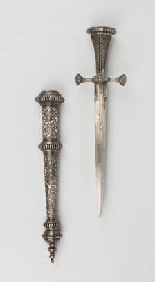 Landsknecht Dagger with Scabbard, Germany, c. 1550/60, (dagger: 19th cent. in 16th century style). Creator: Unknown.
