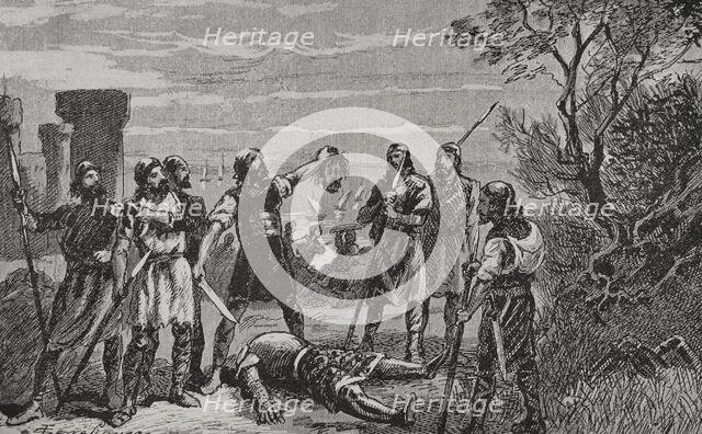 Assassination of the Aragonese knight Garci Gómez de Palacín...early 14th century (1890). Creator: Joan Serra y Pausas.