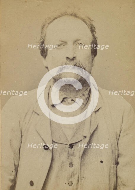 Gatinet. Pierre, Adrien. 50 ans, né le 13/10/43 à Bourges (Cher). Charpentier. Anarchiste...., 1894. Creator: Alphonse Bertillon.