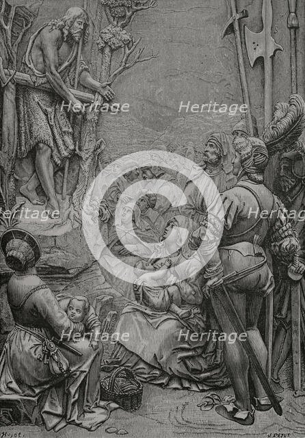 St John the Baptist preaching in the desert, 1877.  Creator: Jules Jean Marie Joseph Huyot.