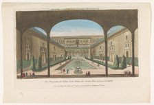 View of a courtyard with fountains of the Alhambra in Granada, 1735-1805. Creator: Unknown.