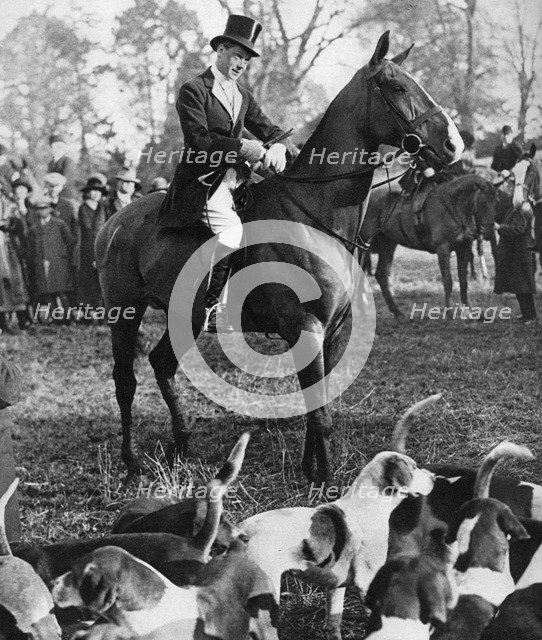 The Prince of Wales with the Beaufort Hunt, 1923. Artist: Unknown