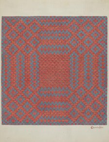 Coverlet - Section of Right Side, c. 1937. Creator: Cornelius Christoffels.