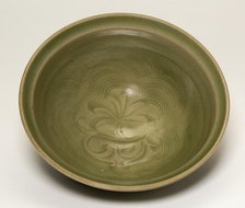 Bowl with Floral and Wave Pattern, Jin dynasty (1115-1234), 12th/13th century. Creator: Unknown.