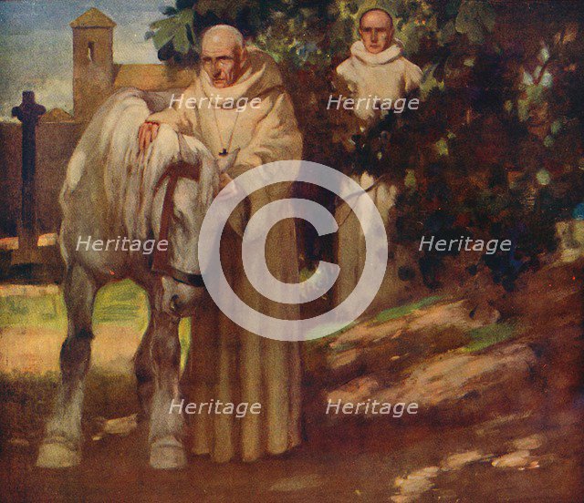 'Saint Columba and the White Horse', 1912. Artist: Unknown.