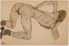 Female Nude Bending Forward, 1914. Creator: Schiele, Egon (1890-1918)