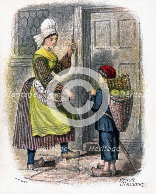 'French Woman and Child Selling Fruit', 1809.Artist: W Dickes