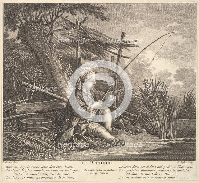 Fisherman, ca. 1753. Creator: Claude Augustin Duflos le Jeune.