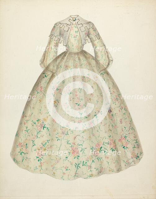 Dress with Cape Collar, 1935/1942. Creator: Mina Lowry.