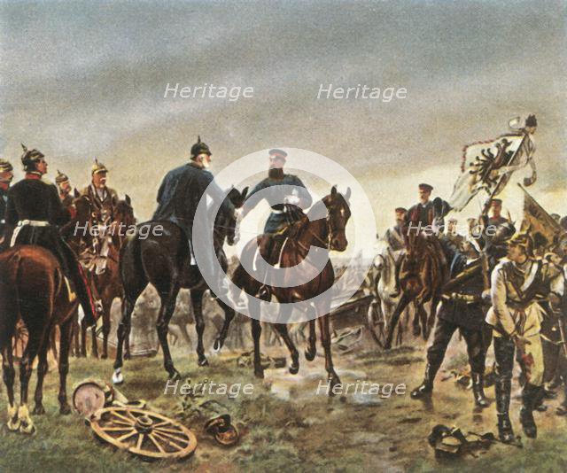 Meeting of King Wilhelm I and Crown Prince Friedrich Wilhelm at...Königgrätz, 3 July 1866, (1936). Creator: Unknown.