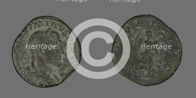 Sestertius (Coin) Portraying Emperor Maximinus, 235-236. Creator: Unknown.