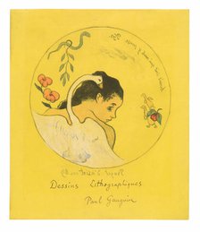 Projet d’assiette (Leda) (Design for a Plate [Leda]), frontispiece from the Volpini Suite, 1889. Creator: Paul Gauguin.