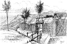 The Lushai Expedition: main entrance of Fort Langleh, with quarter guard, 1890. Creator: Unknown.