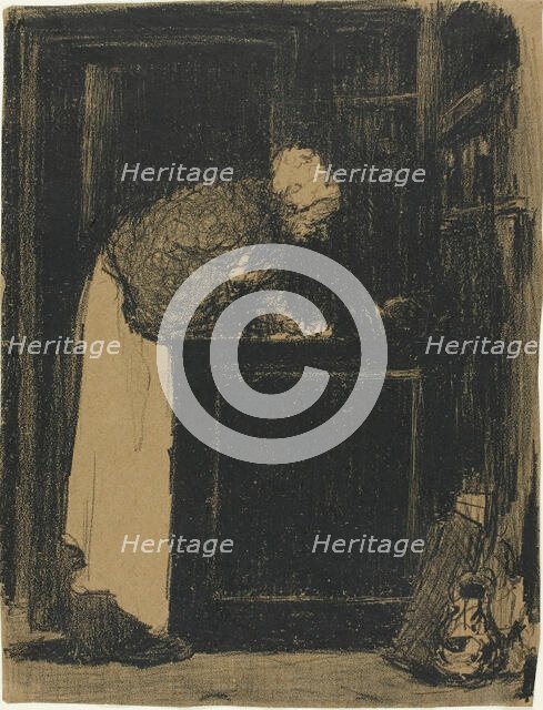 Old Woman at a Stove, 1893. Creator: Edouard Vuillard.