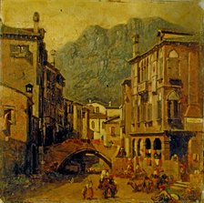  'Street of a village', 1867 by Josep Armet.