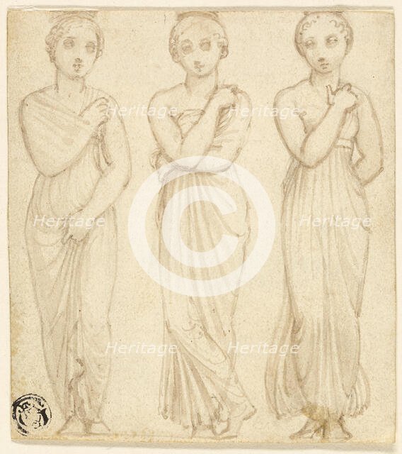 Three Draped Female Figures, n.d. Creator: Thomas Stothard.