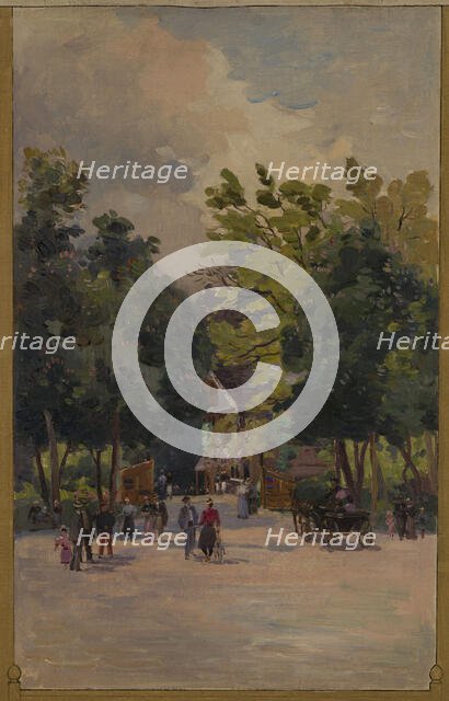 Sketch for the town hall of Vincennes: View of the Bois de Vincennes, 1898. Creator: Paul Leon Felix Schmitt.