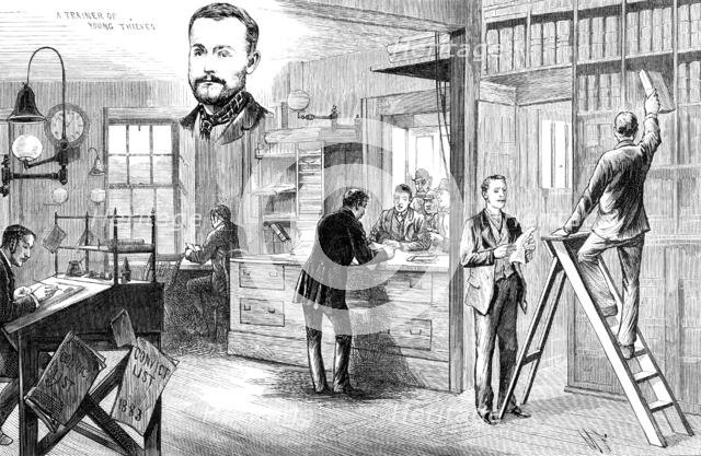 Sketches in Scotland-Yard: Convict Office for ticket-of-leave men...under police supervision, 1883. Creator: Unknown.