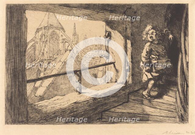 Les toits de Saint-Severin, 1889. Creator: Auguste Lepere.