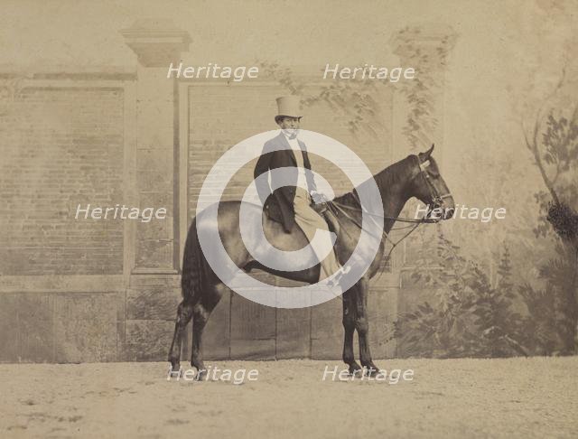 Man on a Horse, c. 1860s. Creator: Nadar (French, 1820-1910).