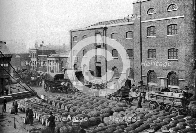 Barrels of molasses, West India Docks, London, 1926-1927. Artist: Langfier Photo