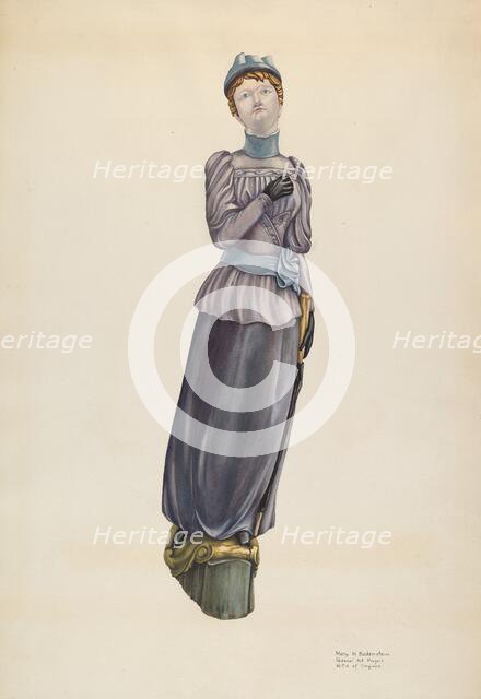 Victorian Lady Figurehead, c. 1938. Creator: Molly Bodenstein.