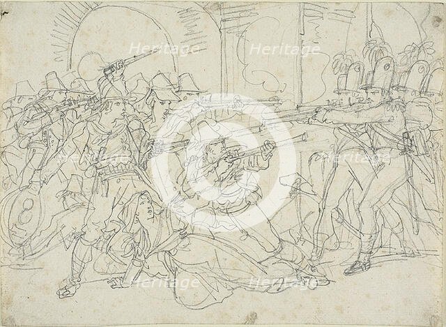 Study for Events of the Life of Massaroni, an Italian Bandit, 1823. Creator: Bartolomeo Pinelli.