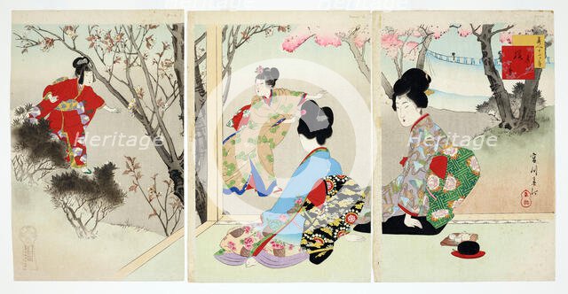 Bijin Junikagetsu (Beauties in the twelve months): March, 1898. Creator: Shuntei Miyagawa.