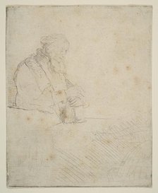 Old Man in Meditation, Leaning on a Book, ca. 1645. Creator: Rembrandt Harmensz van Rijn.