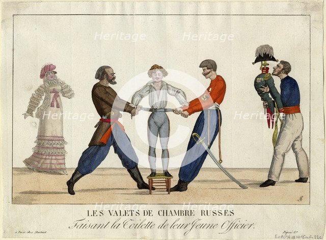 Toilet of an young Russian officer, c. 1815. Artist: Garneray, Ambroise Louis (1783-1857)