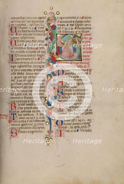 Initial S: Bust Portrait of a Bearded Man, early 15th century. Creator: Cristoforo Cortese.