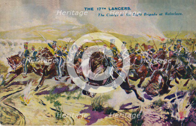 'The 17th Lancers. The Charge of the Light Brigade at Balaclava', 1854, (1939). Artist: Unknown.