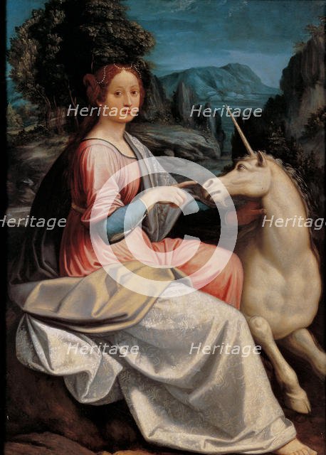 Lady and the Unicorn, 1534-1540. Creator: Longhi, Luca (1507-1580).