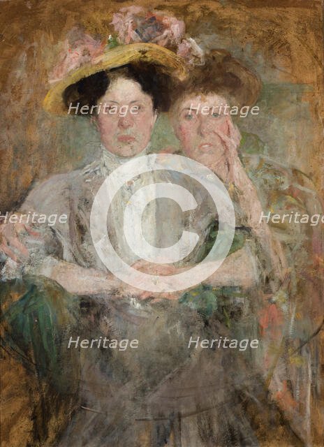 Portrait of Two Young Ladies, c1904. Creator: Olga Boznanska.
