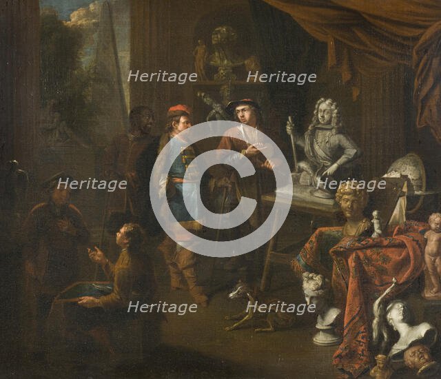 Visit in a Sculptor's Studio, 1704. Creator: Balthasar van den Bossche.