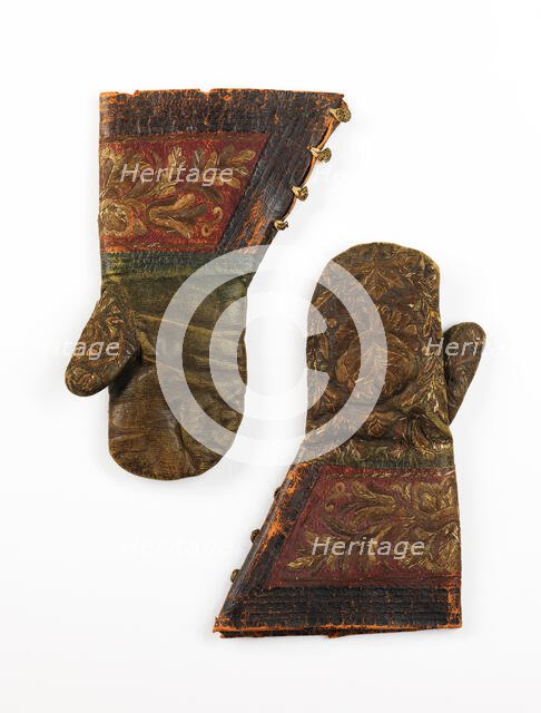 Mittens, Russian, late 17th century. Creator: Unknown.