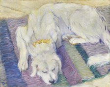 Lying dog (Dog Portrait of "Russi"), 1909. Creator: Marc; Franz (1880-1916).