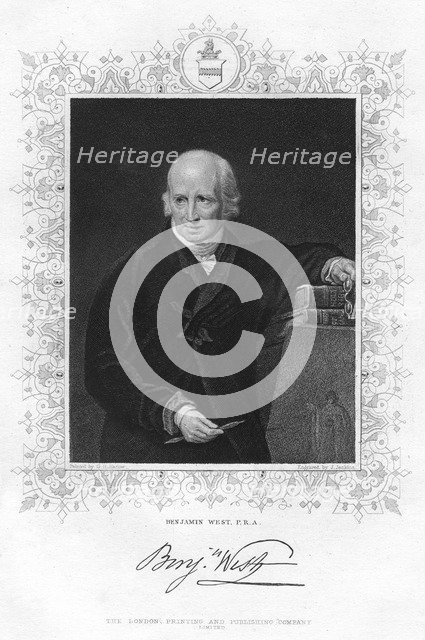 Benjamin West (1738-1820), Anglo-American painter, 19th century.Artist: J Jenkins