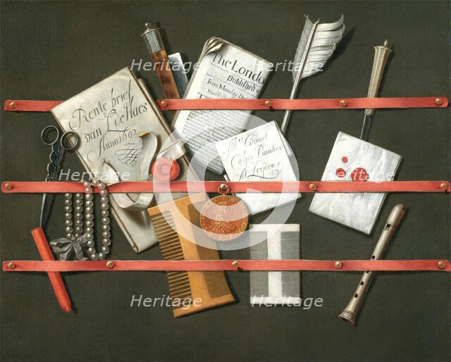 Still Life: A Letter Rack, 1692. Creator: Edwaert Collier.