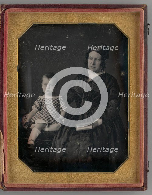 Untitled (Portrait of a Woman and Child), 1848. Creators: William Langenheim, Frederick Langenheim.