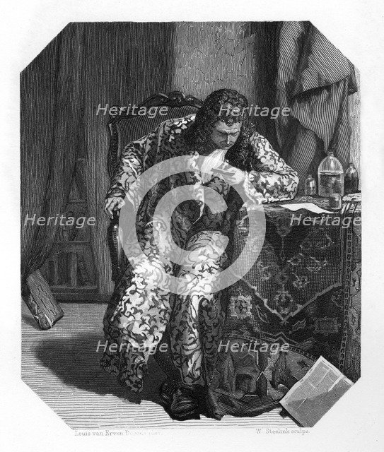 Antoni van Leeuwenhoek, 17th century Dutch scientist and microscopy pioneer, c1870. Artist: W Steelink