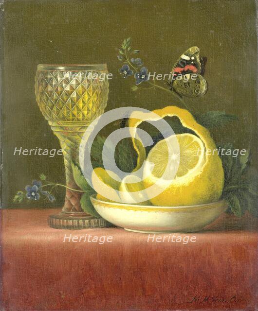 Still Life with Lemon and Cut Glass, 1823-1826. Creator: Maria Margrita van Os.