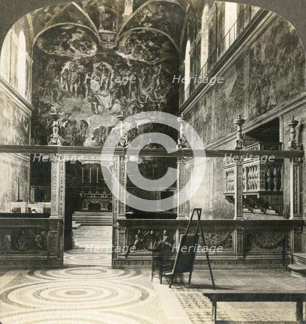 'Sistine Chapel in the Vatican where the Pope is crowned, Rome, Italy', c1909. Creator: Unknown.