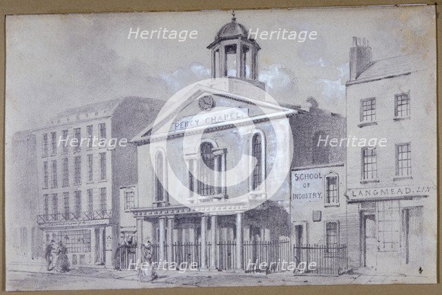 Percy Chapel, Charlotte Street, Fitzroy Square, London, 1857.                              Artist: Anon