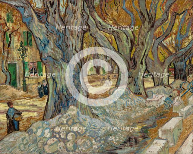 The Large Plane Trees (Road Menders at Saint-Rémy), 1889. Creator: Vincent van Gogh (Dutch, 1853-1890).